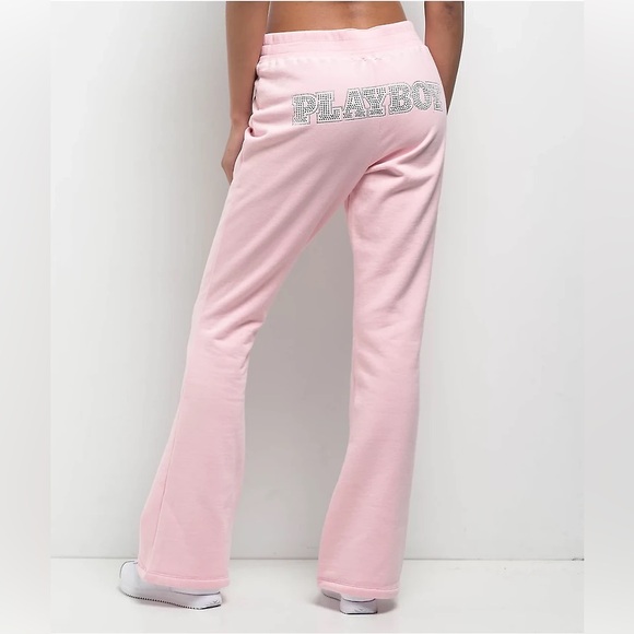 NWT True Religion x Playboy Crystal Pink Bootcut Sweatpants - Picture 3 of 17